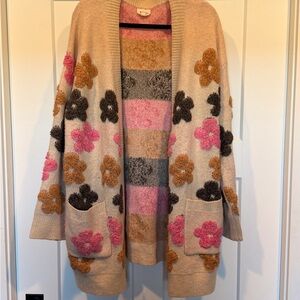 BiBi Multicolor Floral Cardigan Sweater